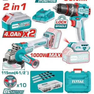 Lage Kosten Set Avvitatore + Smerigliatrice Angolare 115 mm, Brushless 20V TOTAL 4706400002 3911